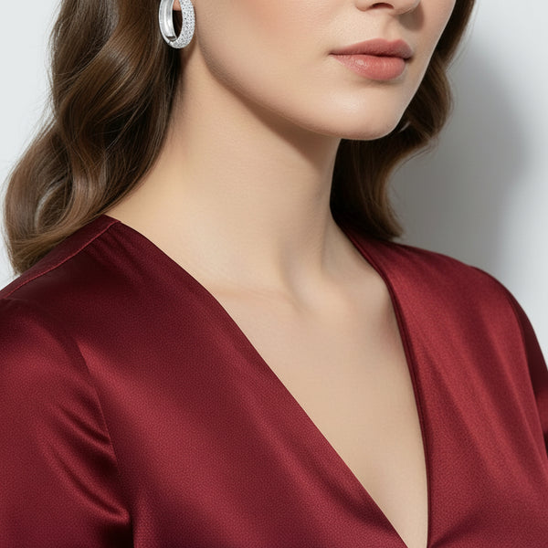 Amy chunky pave hoops – øredobber i 925 sølv