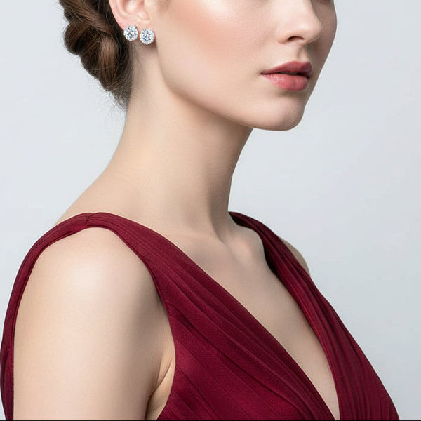 Zirkon øredobber i rustfritt stål  øreben-spiker