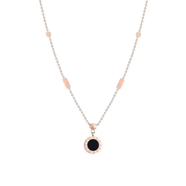 ZAKOL romersk tall skivehalskjede gullchoker