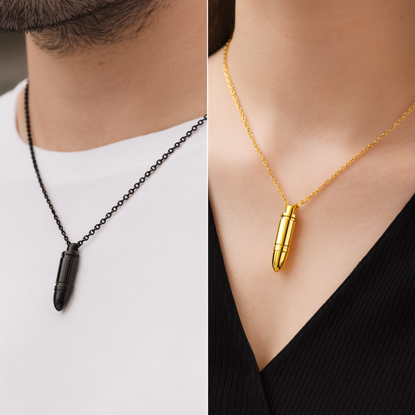 Vnox halskjede  tigerøye/agat, rustfritt stål