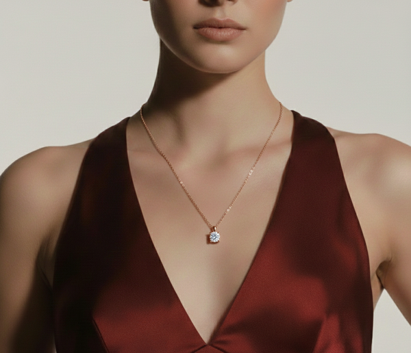 925 sølv halskjede 18K gullbelagt med zirkon