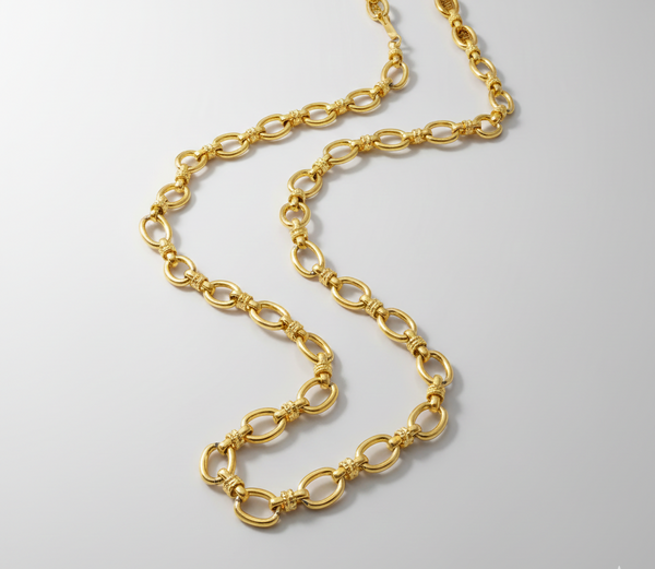 Gullbelagt chunky lenkehalskjede oval choker