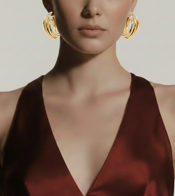 Enkle C-formede dingleøreringer retro geometri