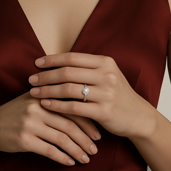 PT950 Platina Moissanitt Forlovelsesring